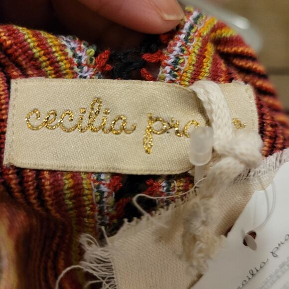 Cecilia Prado Poncho Caftan Medium Boho Multicolor Waist Tie (NWT) - Picture 6 of 7